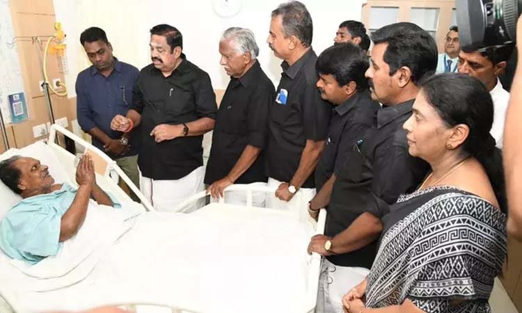 தமிழ்மகன் உசேனை சந்தித்து நலம்  விசாரித்தார் எடப்பாடி பழனிசாமி